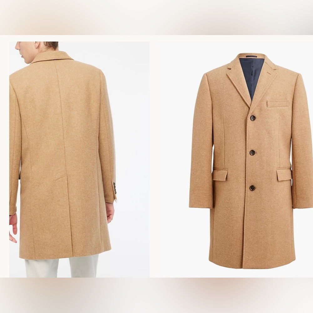 Brand new with tags Men’s J Crew Thompson Topcoat. Never worn.